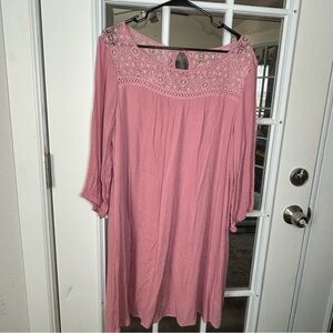 NAIF Pink Lace Detail Dress Size XL